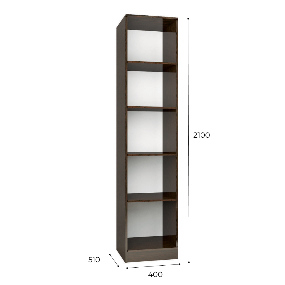 Пенал Лагуна 40 см, венге/дуб молочный