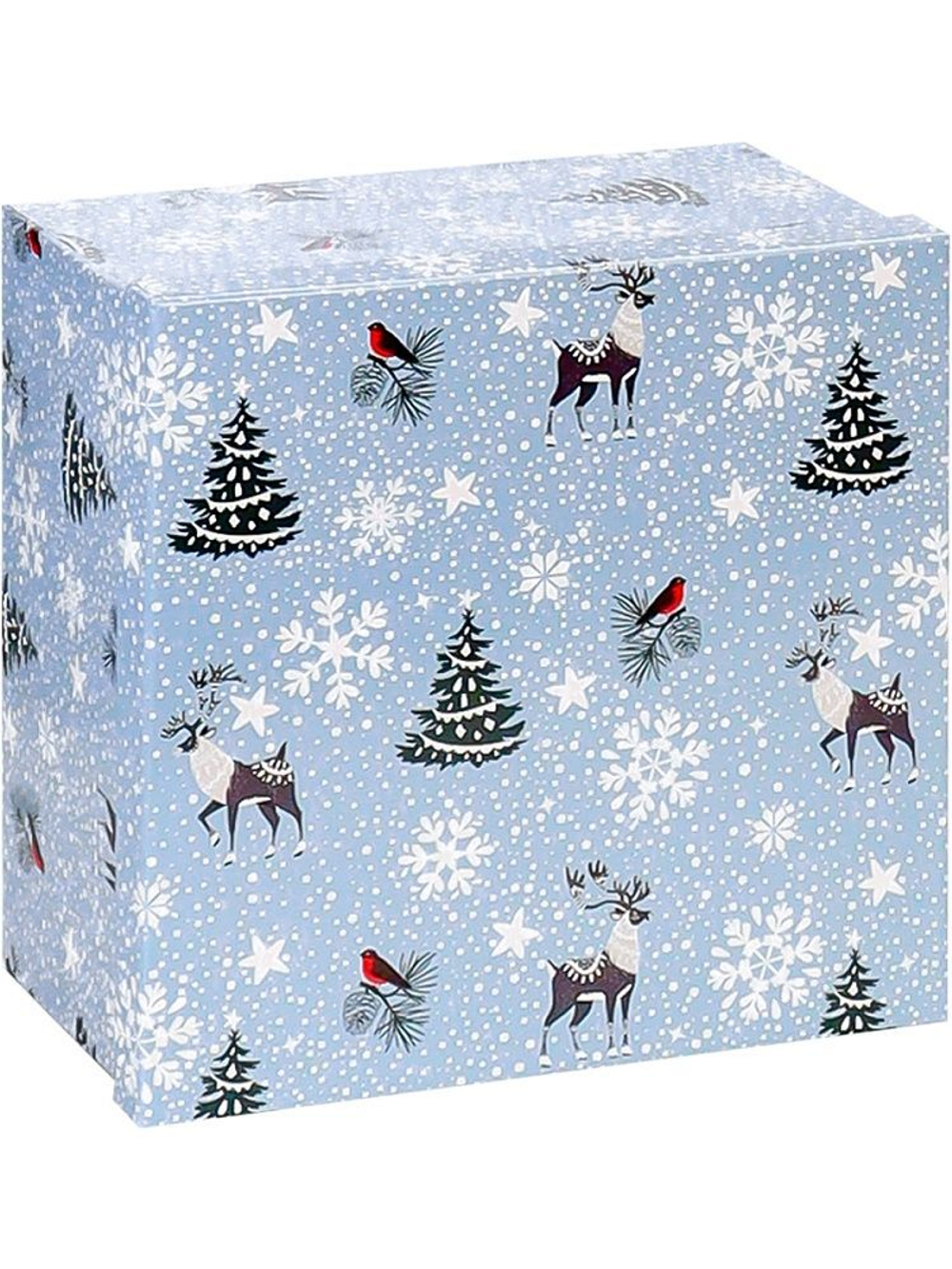 Коробка подарочная "Зима в лесу" 15,5*15,5*9cм