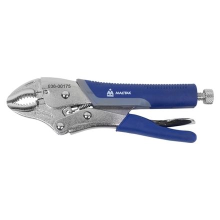 Цена на МАСТАК (036-00175H) Зажим с фиксатором 175 мм, фигурные губки