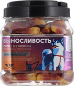 Лакомство для собак GreenQZin "Выносливость", сушеное утиное мясо на ломтике батата, 750г