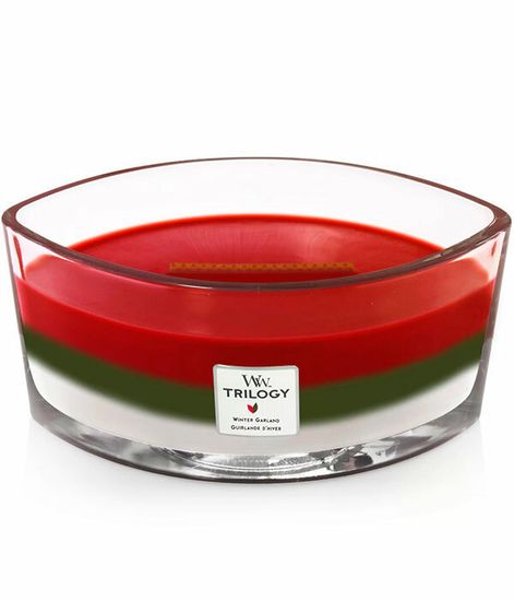 Зимняя гирлянда, ароматическая свеча эллипс, WoodWick