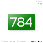 Номер на дверь 784, табличка на дверь для офиса, квартиры, кабинета, аудитории, склада, зеленая 120х70 мм, Айдентика Технолоджи
