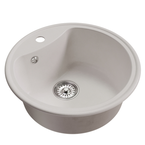 Мойкa ML-GM09 КОМФОРТ круглая, ультра-белая  (341), 510 мм (глуб. чаши 190)