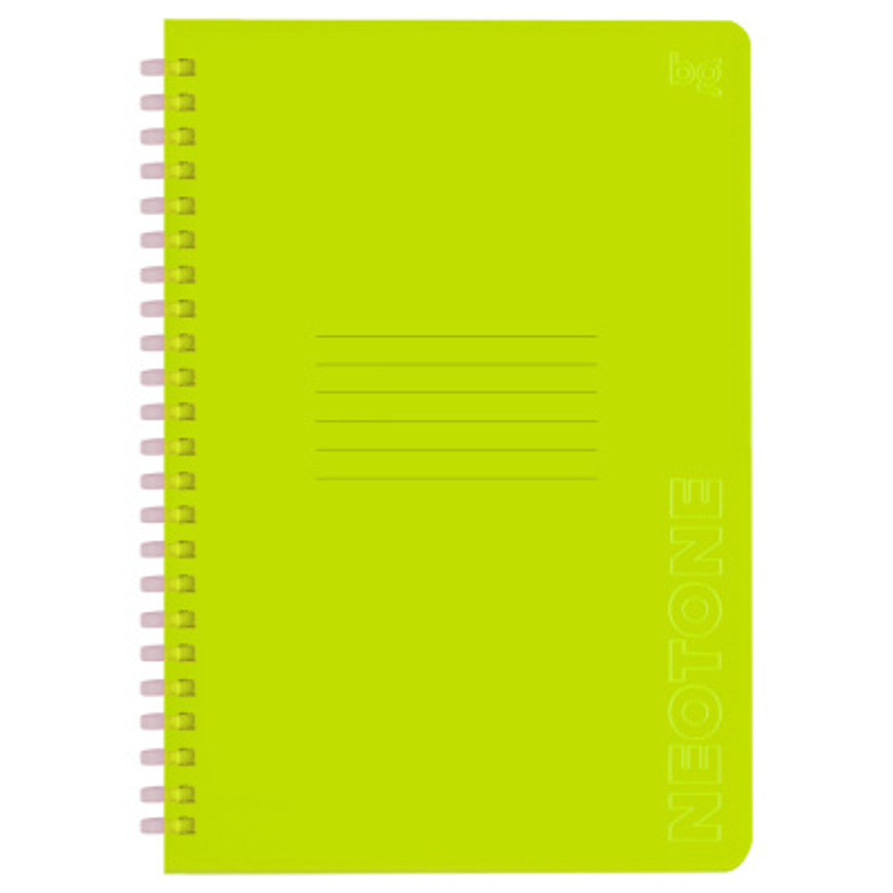Тетрадь 48л., А5, клетка на силиконовом гребне, BG "Neon. Yellow", пластиковая обложка