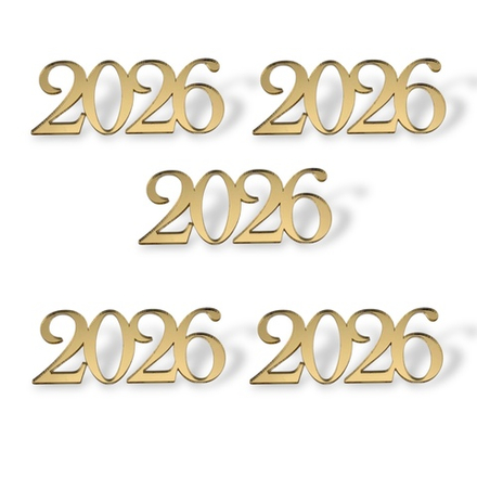 Топпер Мини "2026" ТМ6213 5см 5шт акрил ЗОЛОТО