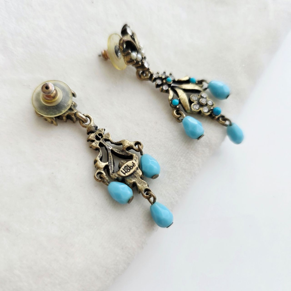 Серьги Hobe с бирюзовыми каплями