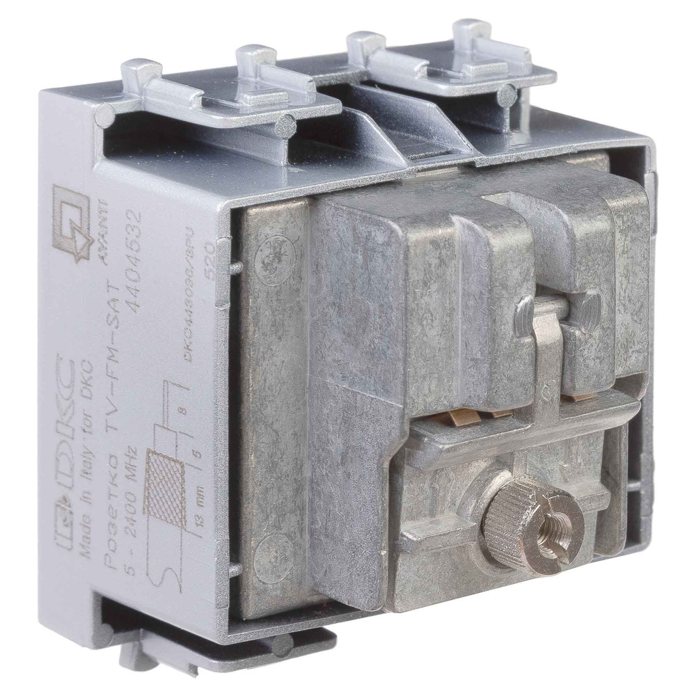 Розетка TV-FM-SAT модульная, "Avanti", "Закаленная сталь", 2 модуля