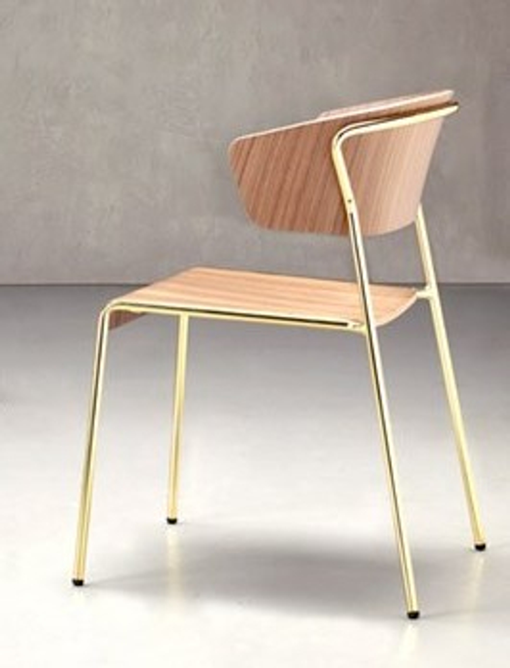 Кресло деревянное Scab Design Lisa Wood, сатинированная латунь, орех