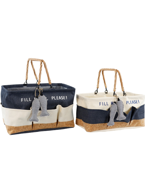 Набор из 2-х Декоративных корзин "Funny fish" 38x26,5x22см; с ручкой 39см