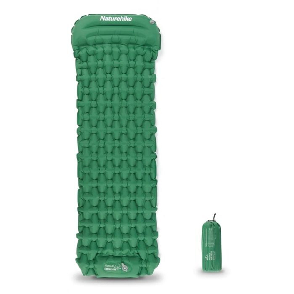 Коврик туристический надувной с насосом Naturehike CNK2300DZ0001 FC-12, артикул CNK2300DZ0001, цвет Зеленый