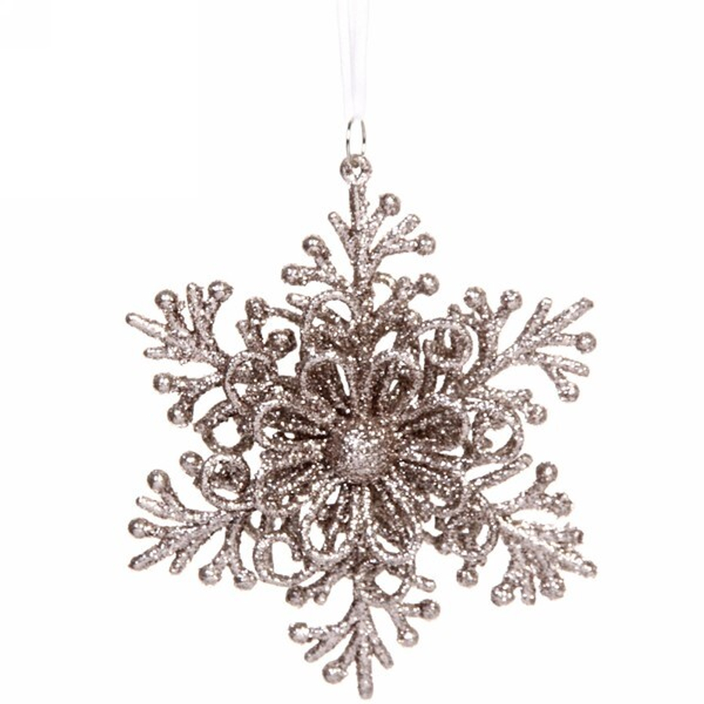 Подвеска «Снежинка резная» 12 см, золото