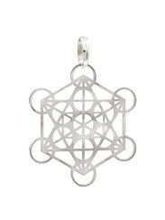 Куб Метатрона большой подвеска из серебра