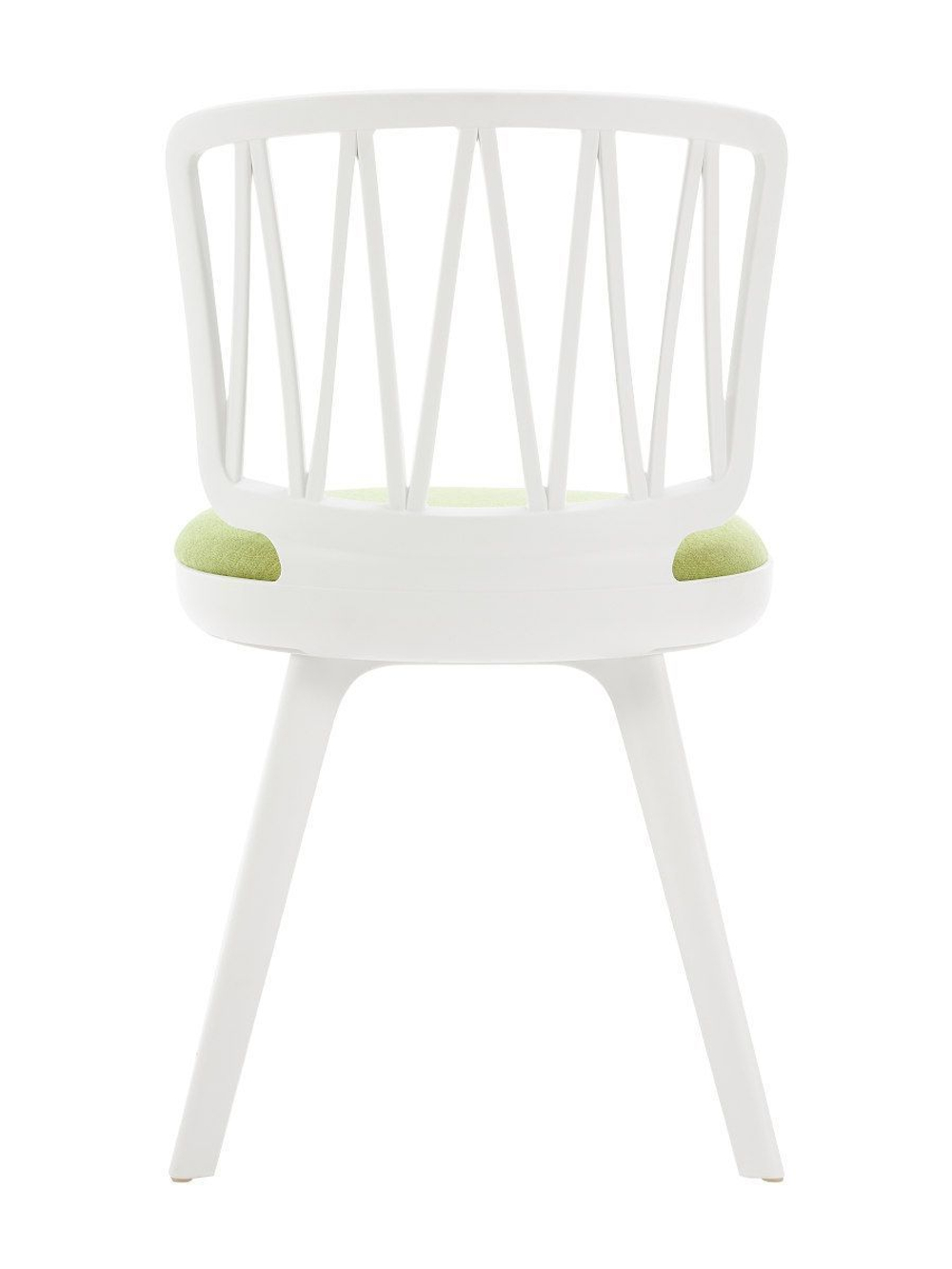 Стул пластиковый LA ALTA VIOLA белый с зеленой подушкой