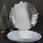 Тарелка 32см «Аура» белое серебро