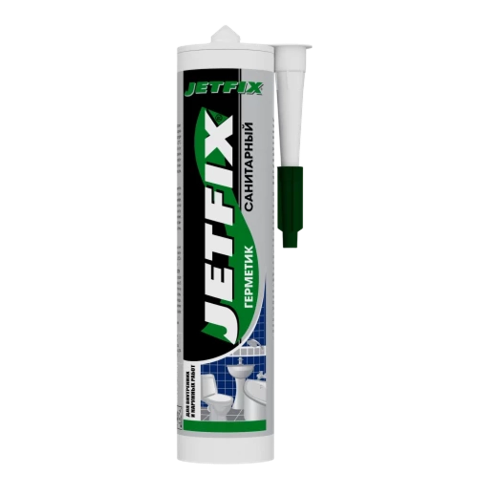 JETFIX Герметик силиконовый санитарный 280мл (Бесцветный)