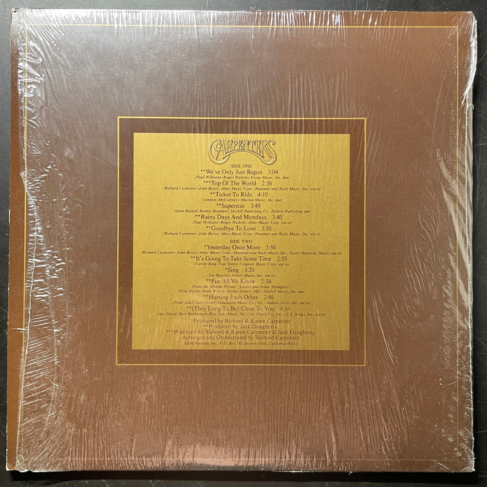 Carpenters ‎– The Singles 1969-1973 (США 1973г.)