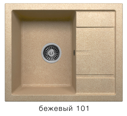 Кухонная мойка Tolero R-107 600x500мм Бежевый №101