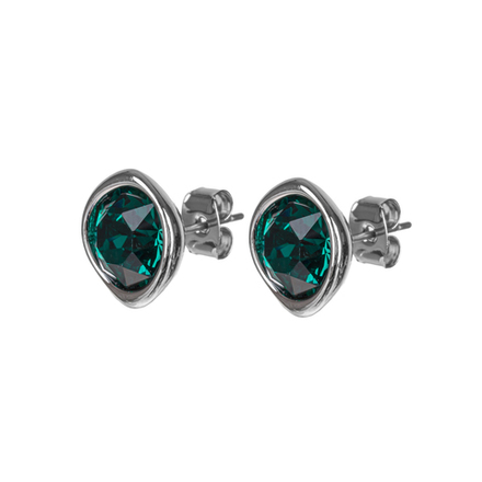 Серьги пусеты Fiore Luna Emerald A1909.18 G/S