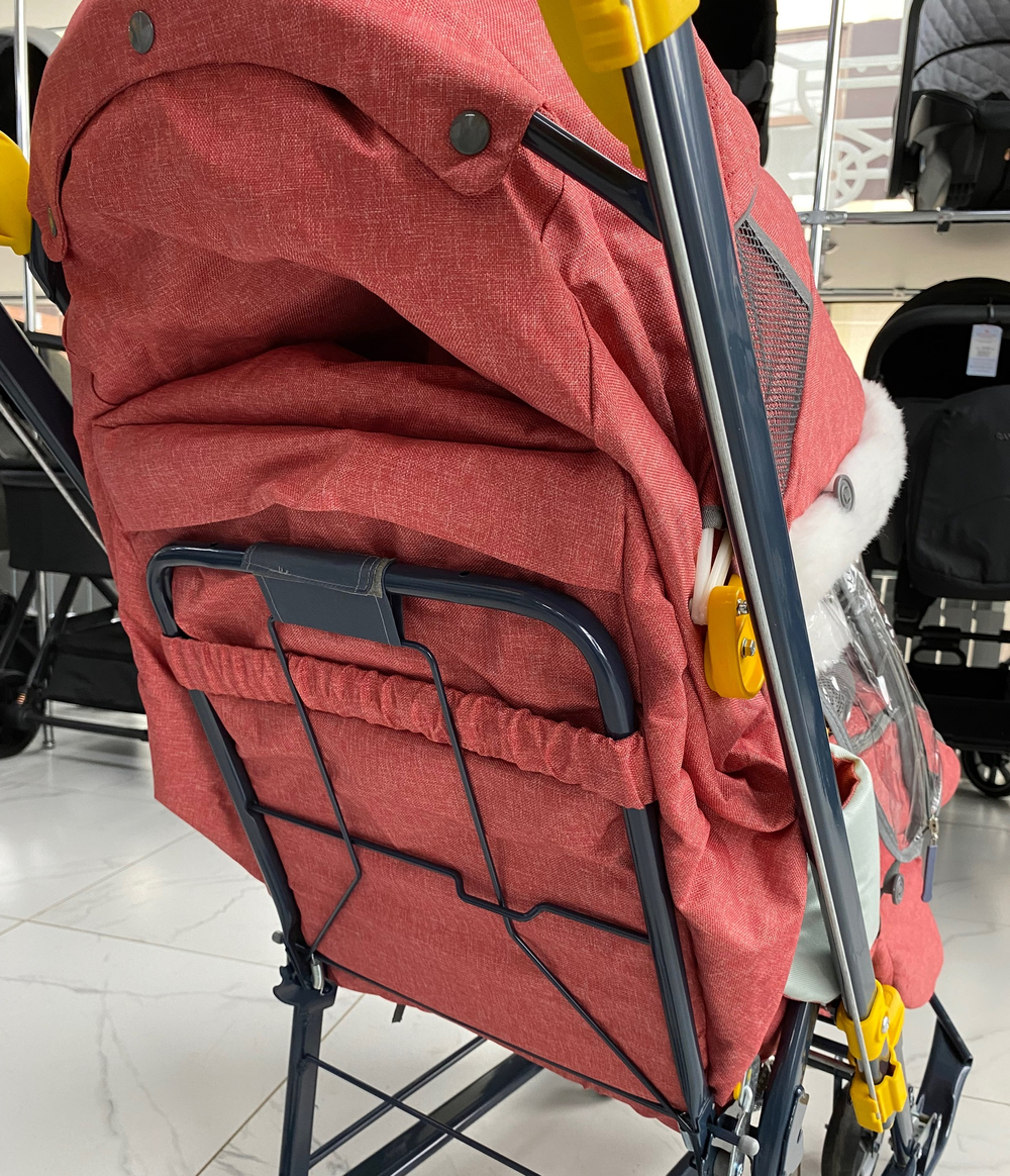 Коляска комбинированная (санки - коляска) «Ника Детям 7-7» джинс красный (арт. НД7-7/2)