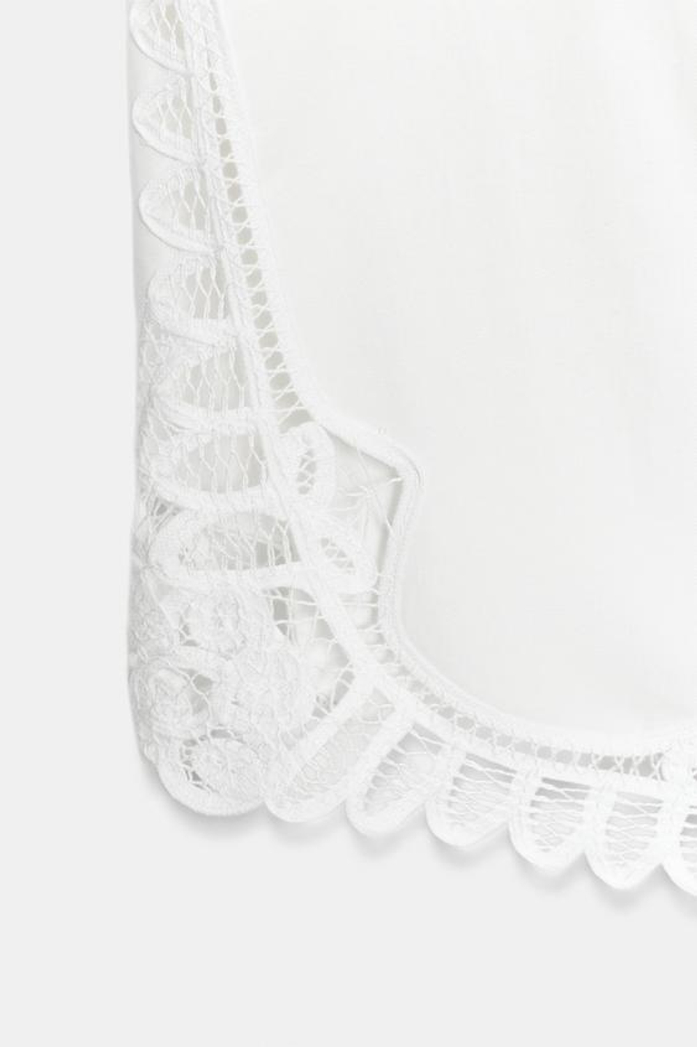 ZARA БРЮКИ С ВЫШИВКОЙ — ZW COLLECTION, ЖЕЛТОВАТО-БЕЛЫЙ