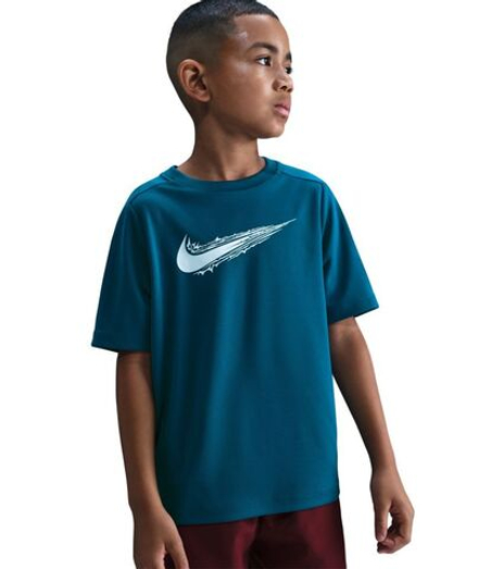 Детская теннисная футболка Nike Boys Multi Dri-FIT Short-Sleeve - green abyss/white