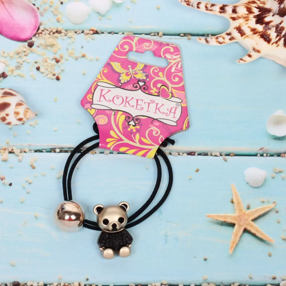 Резинка для волос 1шт «Кокетка - Aks Bambina», мишки, микс 2 цвета, d-5см