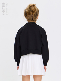 Укороченный бомбер из футера на молнии