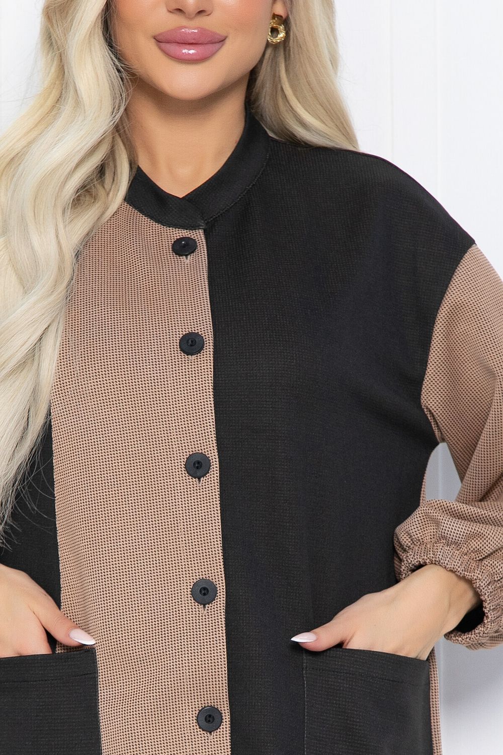 Рубашка Универ (бежево-черная) Б12494-24 LT Collection