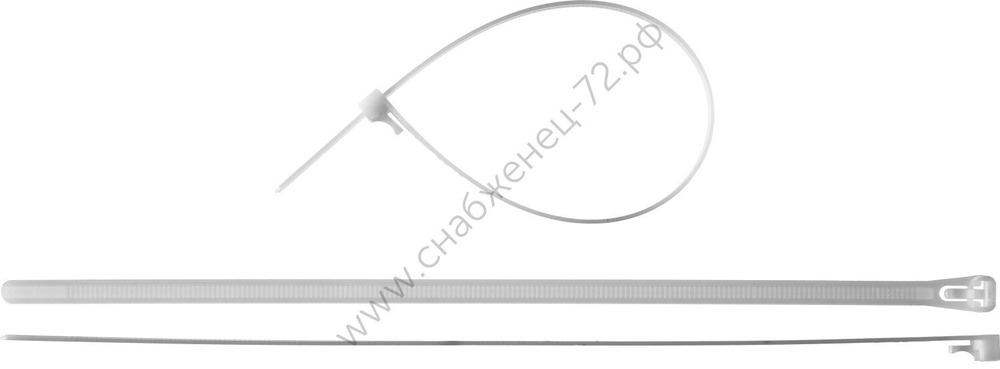 ЗУБР КСР-Б1 7.5 x 300 мм, нейлон РА66, кабельные стяжки разъемные белые, 100 шт, Профессионал (309240-75-300)