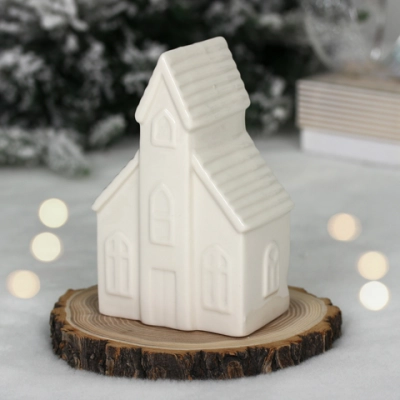 Украшение новогоднее GLOSS «Зимний домик» 8.5*5*13 см, Белый