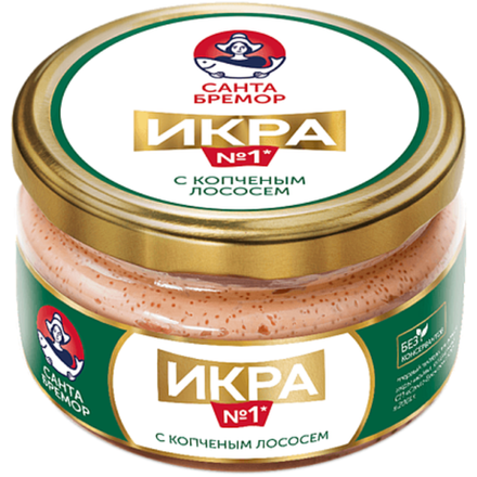 Икра Санта Бремор с копченым лососем 180 гр
