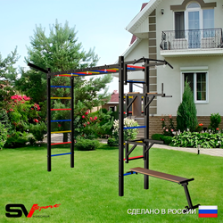 Уличная шведская стенка Sv Sport рукоход У5111 (Турник/Брусья/Стойка/Скамья/Кронш бокс)
