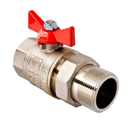 Кран шаровый 20 (3/4") ВН с американкой бабочка (VIEIR) VR104-12(VR204-02)