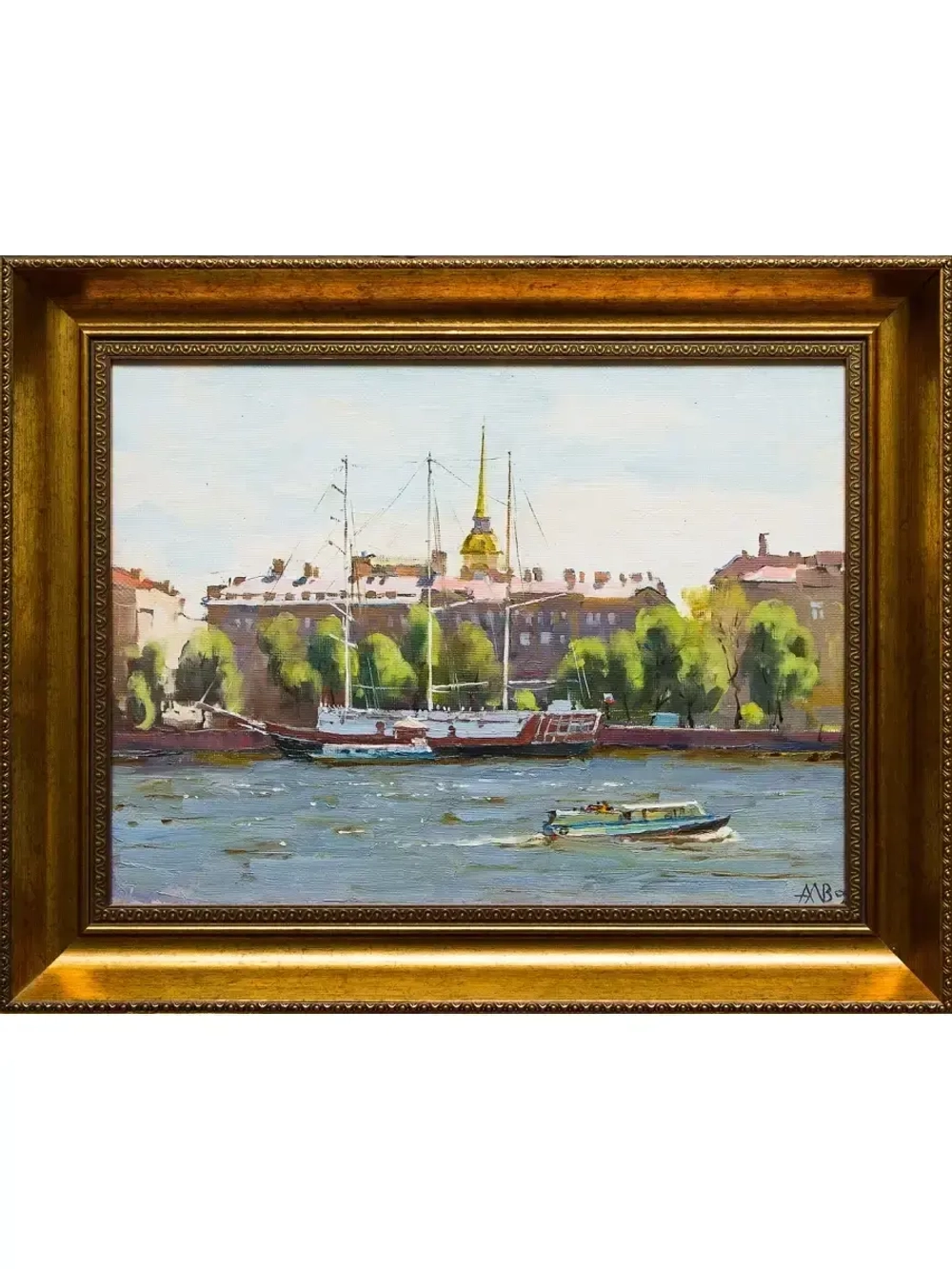 Картина маслом На Неве Малых-Васильев