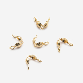 Каллот (концевик) с двойным креплением, 4мм, позолота