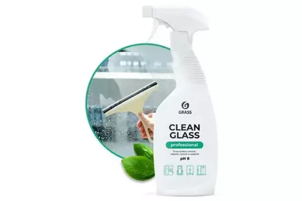 GRASS CLEAN GLASS СУПЕР БЛЕСК для мытья стёкол,окон,пластика и зеркал 600мл*12 спрей
