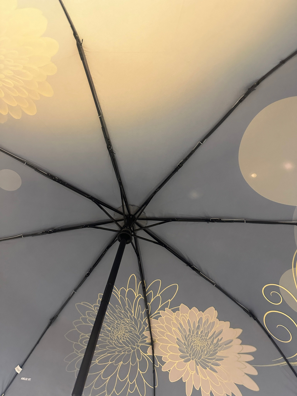 Зонт женский складной супер-автомат панорамный "ЭПОНЖ", расцветка - цветы ("Три слона" - арт. L3851)