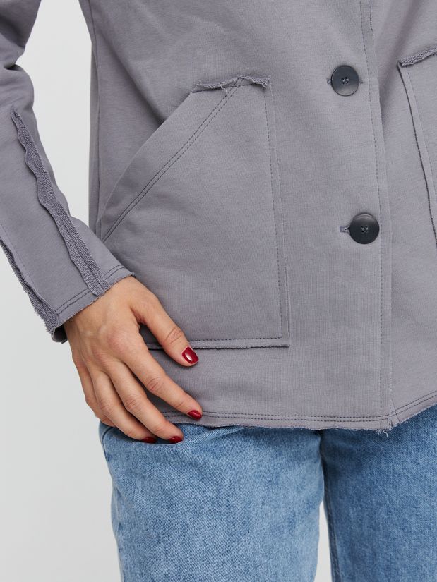 Жакет строчки трикотажный, графит