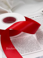 Лента атласная матовая красная 25 мм