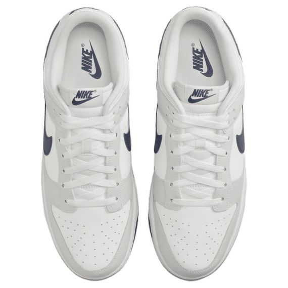 NIKE Dunk Винтажные баскетбольные кроссовки Low Топ Белый/Темно-синий Мужские