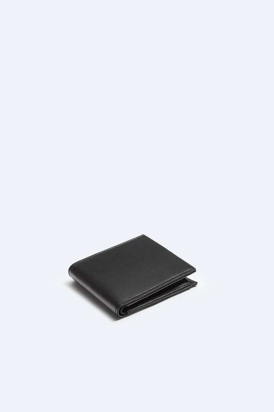 ZARA ОДНОТОННЫЙ КОШЕЛЕК, ЧЕРНЫЙ