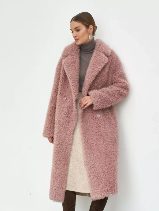 Шуба женская чебурашка тедди эко, розовая, SilverFox