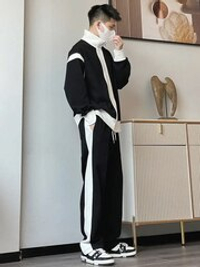 Мужской костюм-двойка "Черно-Белый"