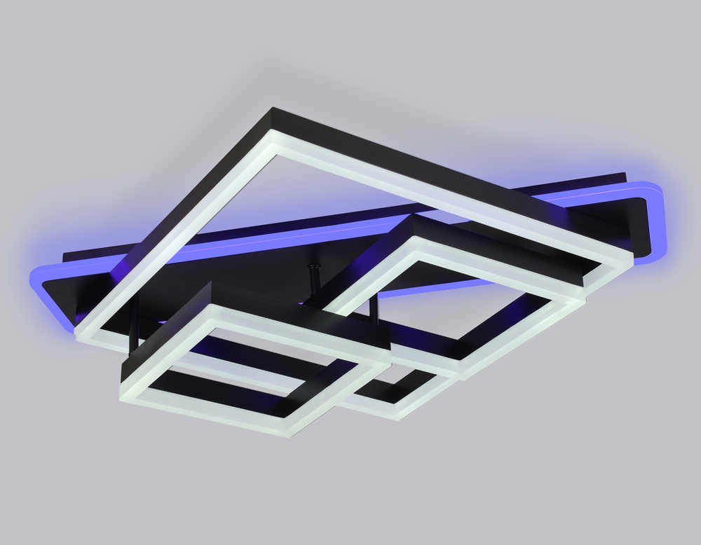 Светильник светодиодный потолочный с пультом FA8533 BK черный 132W 3000K-6400K 630*570*160 (ПДУ РАДИО 2.4G)