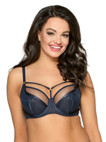 Бюстгальтер на косточках plus size с декоративными бретелями (Размер: 95F) (Цвет: белый)