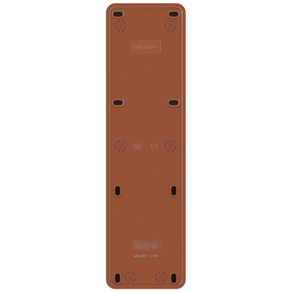 Розетка Intro Quadro 2-209-10 без заземления пятиместная 5х2P 16А-250В IP20 ОУ венге | Intro Quadro