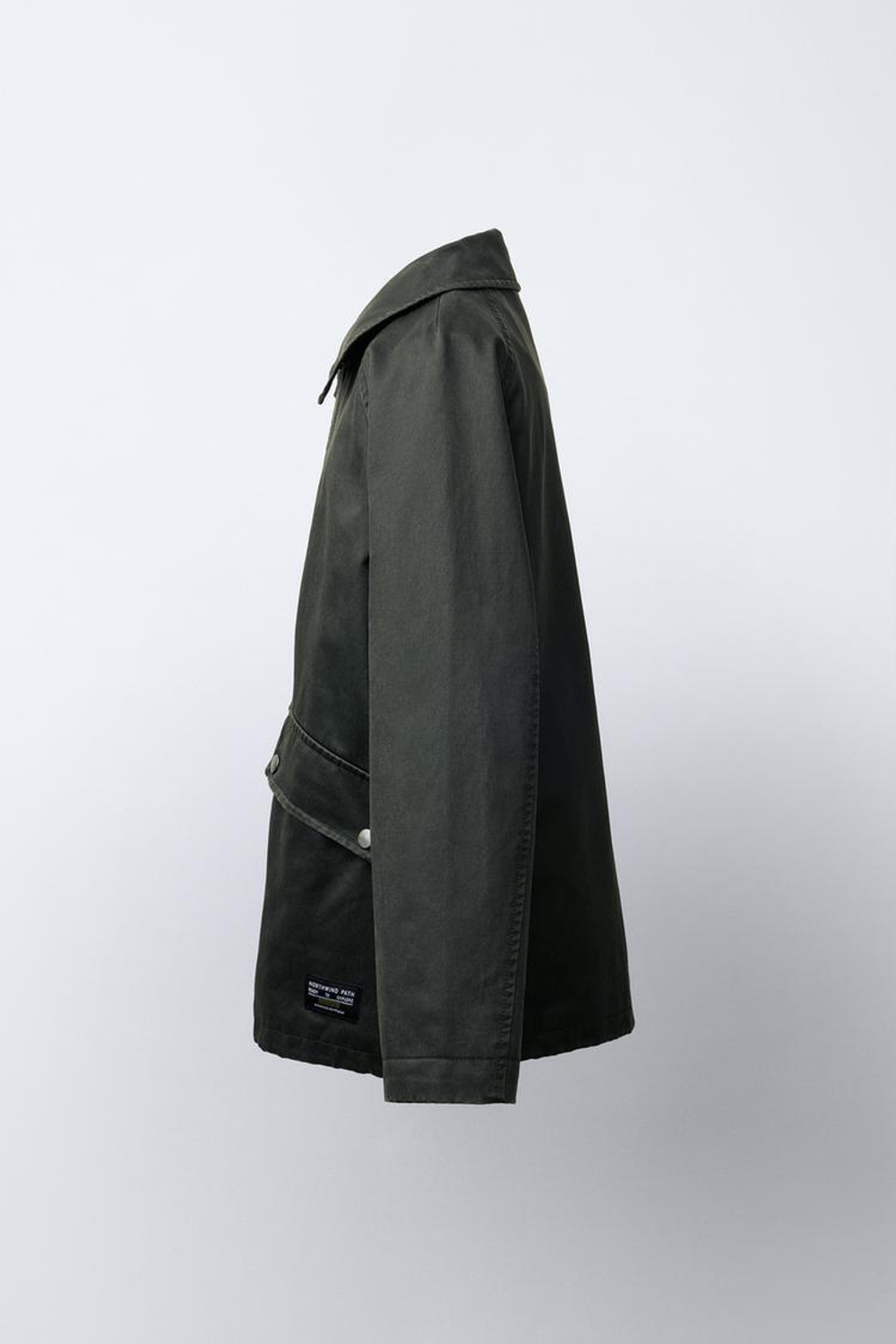 ZARA ВОЩЕНАЯ КУРТКА С ЭТИКЕТКОЙ, ХАКИ