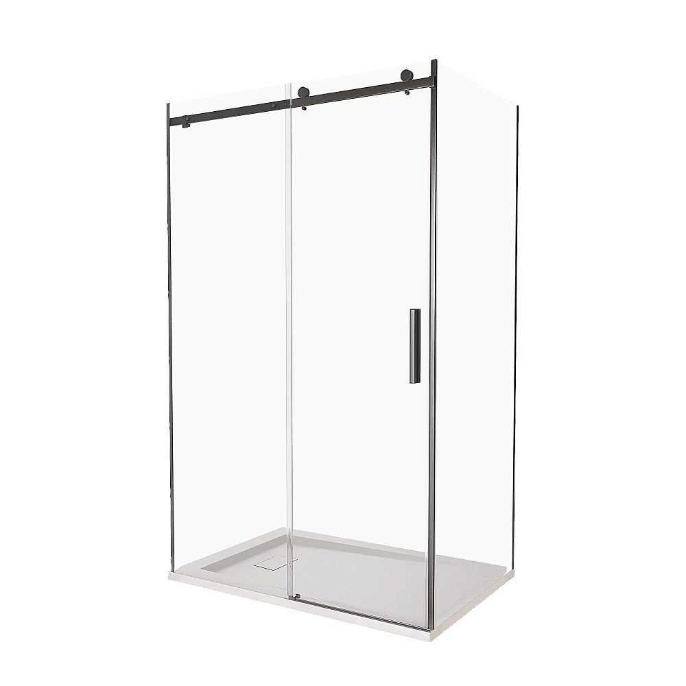 Душевой уголок Good Door Galaxy WTW+SP 150х70 стекло прозрачное/профиль черный