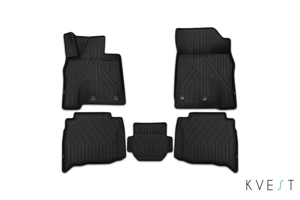 Коврики Premium, KVEST 3D в салон для LEXUS RX, 2015- , 4 шт. (полиуретан, чёрные ковры с чёрным кантом) Kvest.KVESTLEX00001K
