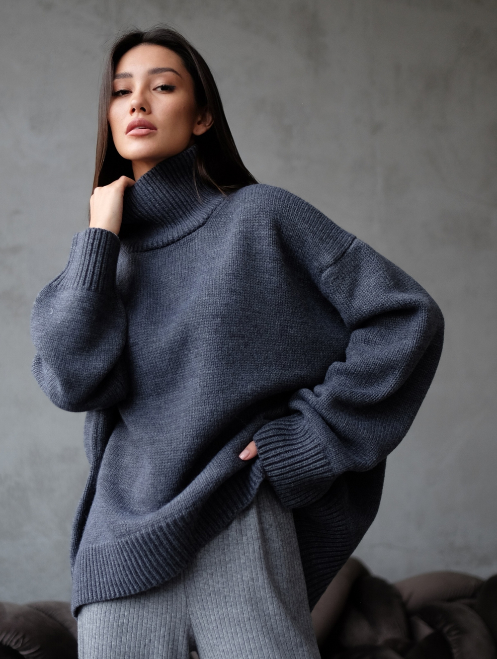 Объемный свитер “Cozy”, Серый